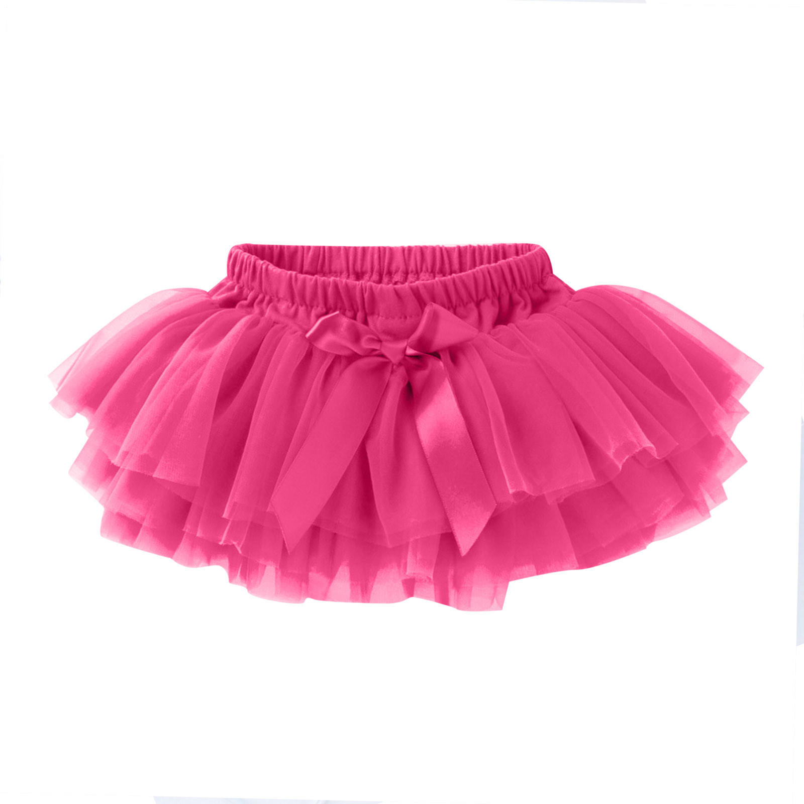JSCDRPDWL Baby Girl Clothes Baby Girls Soft Fluffy Tutu Skirt Shorts Solid Bowknot Party Carnival Mesh Tulle Tutu Skirt Girls Summer Dress Hot Pink 6-12 Months